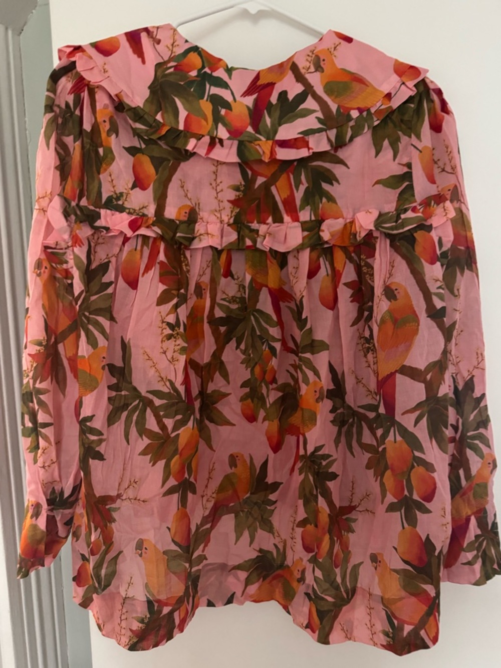 NWT XS Farm Rio Pink Mango Trees Blouse - Picture 8 of 8